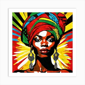 African Woman With Turban 1 Art Print