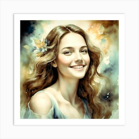 Classic portrait of a woman Art Print