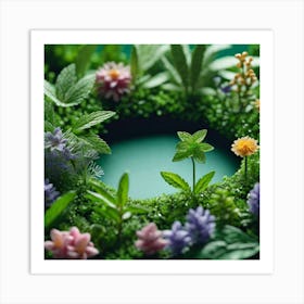 Moss And Flowers Art Print