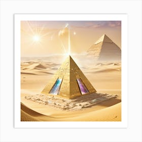 Pyramids In The Desert Art Print