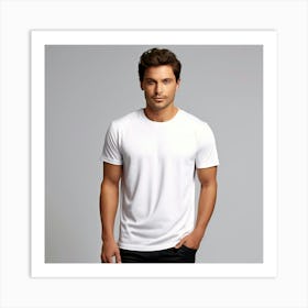 Mock Up Cotton Casual Wearable Printed Graphic Plain Fitted Loose Crewneck V Neck Sleeve (13) Art Print