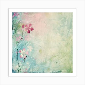 Abstract Background With Flowers Photo 1 Art Print