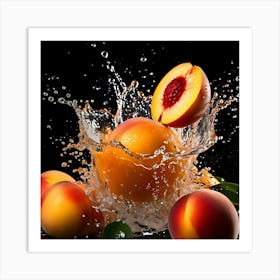 Peach Splashing Water 7 Art Print