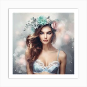 beautiful woman portrait Art Print