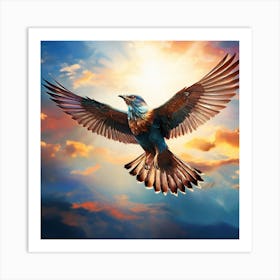 Eagle In Flight, A Bird Soaring Freely In The Sky Representing Freedom And Boundless Possibilities 3 Art Print