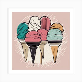 Ice Cream Cones Art Print