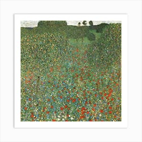 Poppy Field By Gustav Klimt Art Print