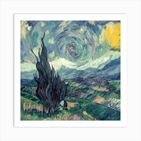 Cypresses In The Valley Art Print