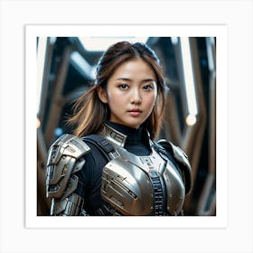 Korean Actress In Futuristic Armor Art Print