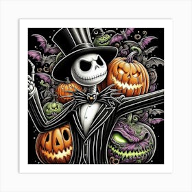 Halloween With Jack Skellington 5 Art Print