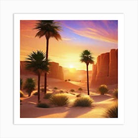 Sunset In The Desert 17 Art Print