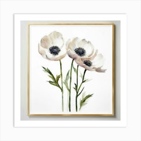 Illustration of delicate flowers on a white background 4 Art Print