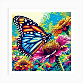 Butterfly On A Flower Art Print