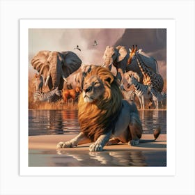 A Captivating 3d Render Of A Serene Wildlife Scene Za7ilym6rpu5wkekydbela X1idhxhusu260eu0myfcva Art Print