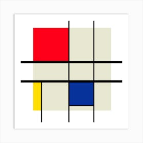 Mondrian Comp C3 Sq Art Print