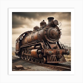 Rusty Train Created using Imagine AI Art Art Print