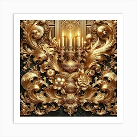 Gold Ornate Wall Art Art Print