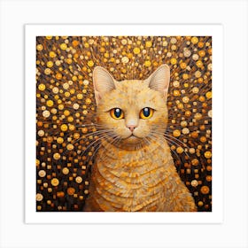 Cat With Gold Coins Art Print