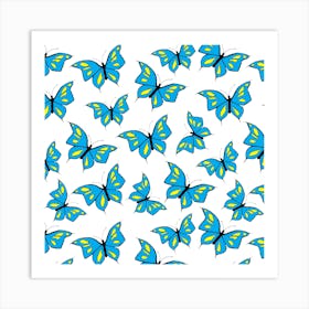 Butterflies Bluepsb Art Print