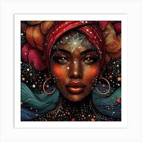 Pyxiselle Celestial Portrait Art Print