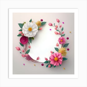 Paper Flower Frame Art Print