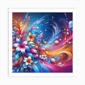 Abstract Flower Painting 3 Art Print