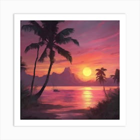 143866 Tropical Sunset Art Print Xl 1024 V1 0 Art Print