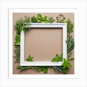 Frame With Herbs 7 Art Print