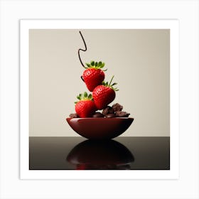 Artjuicebycsaba Chocolate Covered Strawbery Meets Japanese Zen 19 Art Print