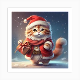 Christmas Cat 3 Art Print