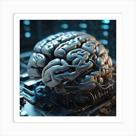 Brain On A Computer 11 Art Print