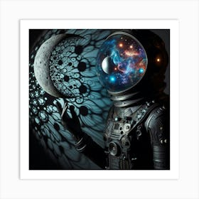 Spaceman With A Moon Art Print