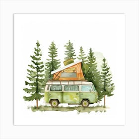 Travel Camper Van Art Print