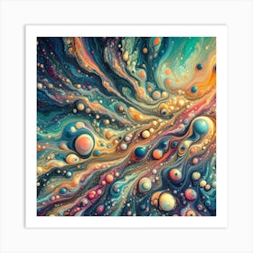 Abstract With Bubbles Art Print