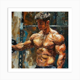 A Fitness Training Oil Painting Illustration 1718673535 3 Art Print