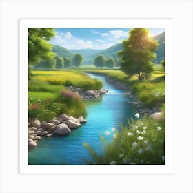 River In The Countryside 15 Art Print