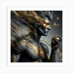 Man Holding A Butterfly Art Print