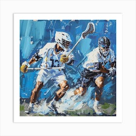 Lacrosse Players In Action 3 Art Print