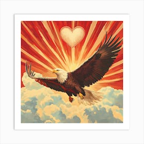 Eagle with Heart-shaped Cloud 2 Art Print