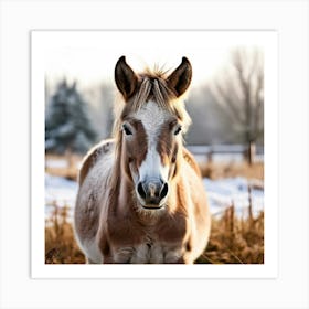 Horse Animal Grass Breeding Head Pasture Donkey Standing Farm Cute White Background Natu (2) Art Print