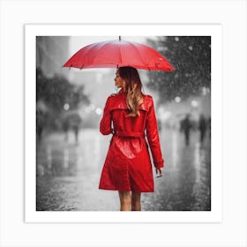 Red Raincoat Art Print