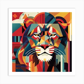 Abstract Lion 1 Art Print