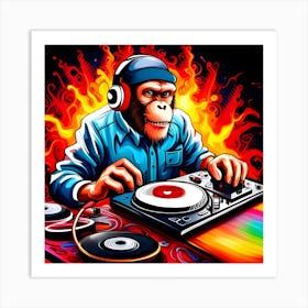 Dj Chimpanzee 2 Art Print