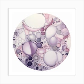 Light Purple White Light Gray Circle Art 2 Art Print