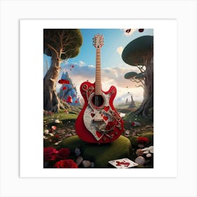 Heartstrings Monarchy Queen Of Hearts Guitar Elegance (23) Art Print