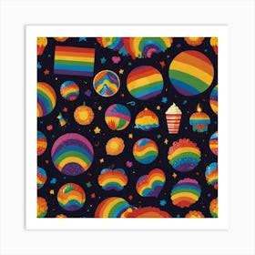 Rainbow Seamless Pattern Art Print