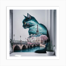 Paris Cat Art Print