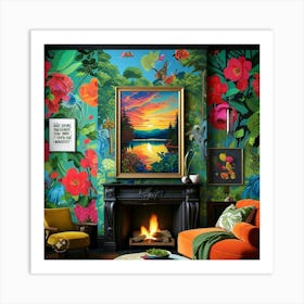 Colorful Living Room Art Print