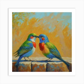 Birds Kissing Art Print