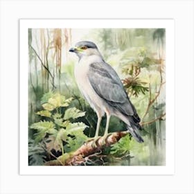 Grey bird in the woods Art Print